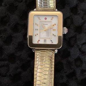 Michele Deco Yellow Gold Two-Tone IP-Plated Watch
